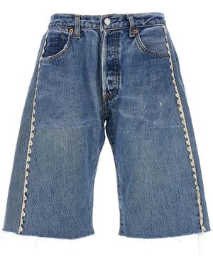 B Sides Lasso Lace Frayed Bermuda Shorts - Blue