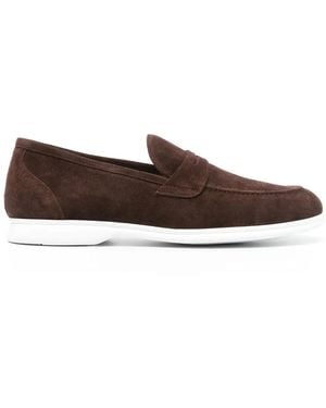 Kiton スエード ペニーローファー - ブラウン