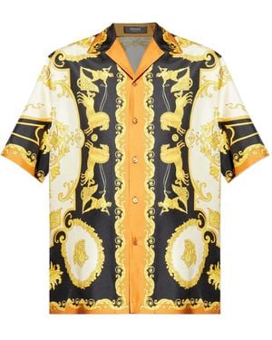 Versace Coral Theatre Seidenhemd - Gelb