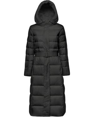 Geox Pheby Hooded Belted Puffer Coat - Black