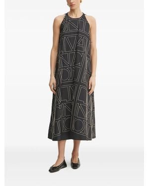 Liviana Conti Geometric-Print Sleeveless Midi Dress - Blue