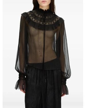 Ann Demeulemeester Palvi Ruffle-Collar Blouse - Black