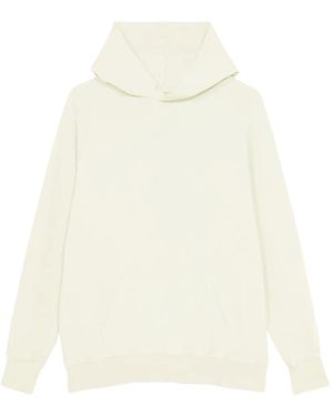 Fortela Vintage Hood Kangaroo-Pocket Hoddie - White
