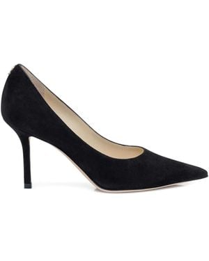 Jimmy Choo 85Mm Love Pointed-Toe Suede Court Shoes - Blue