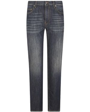Burberry Logo-Patch Straight-Leg Jeans - Blue