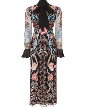Temperley London Bilbao Tie Midi Dress - Black