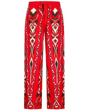 FARM Rio Sand Ainika Pineapple Ikat Trousers - Red