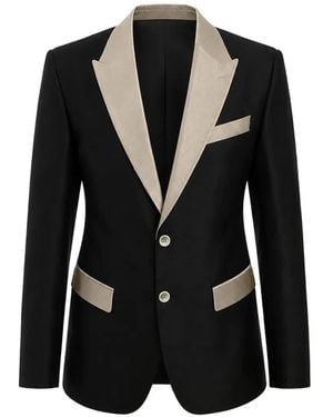 Dolce & Gabbana Silk Peak-Lapel Suit Jacket - Black
