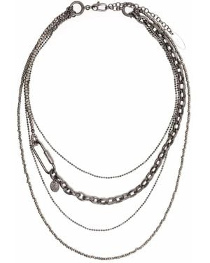 Brunello Cucinelli Collier Multi-Rangs À Effet Superposé - White