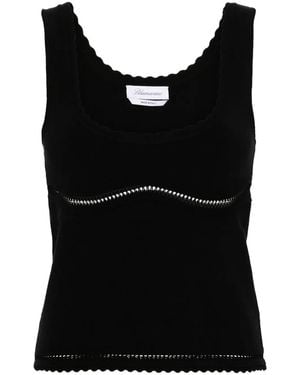 Blumarine Cut-Out Detailed Tank Top - Black