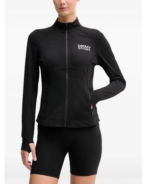 DKNY Zip-Up Long-Sleeved Top - Black
