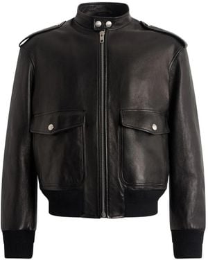 Bally Lederjacke Mit Klappentaschen - Schwarz