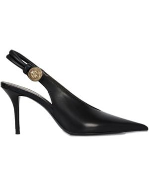 POTAMY 100Mm Leather Heeled Pumps - Black