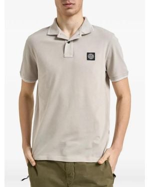 Stone Island Poloshirt Met Patch - Grijs