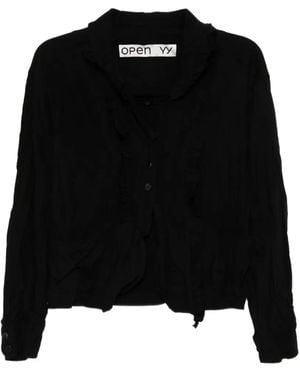 OPEN YY Chaqueta Fruncida Con Abertura - Negro