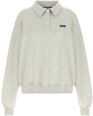 ROTATE BIRGER CHRISTENSEN Balloon-Sleeve Polo Top - White