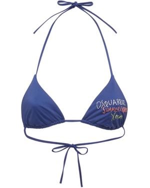 DSquared² Bikinitop Met Borduurwerk - Blauw