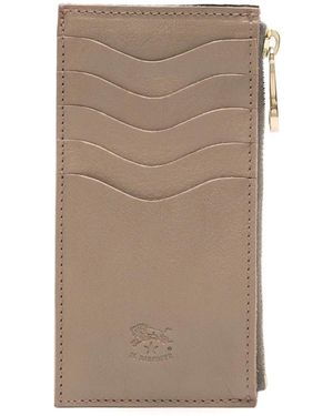 Il Bisonte Vertical Leather Wallet - Brown