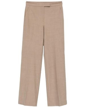 Antonelli Pressed-Crease Wide-Leg Trousers - Natural