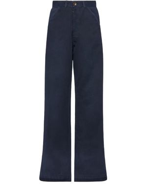 Maison Margiela Button-Fastening Corduroy Trousers - Blue