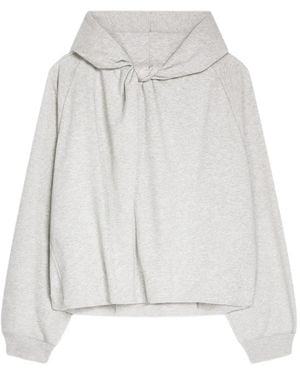 Dries Van Noten Draped Cotton Hoodie - White
