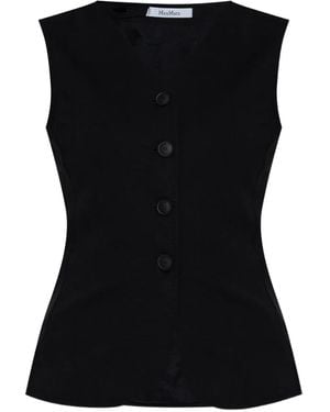 Max Mara Gilet Met Structuur - Zwart