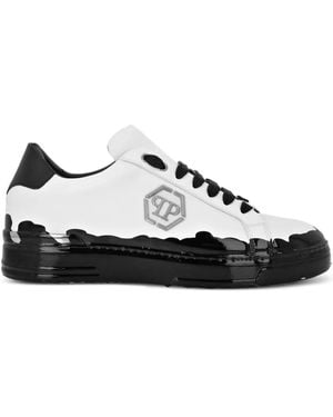 Philipp Plein Paint-Splatter Low-Top Trainers - Black