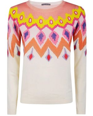 In bed with You Abstract-Print Wool Sweater - Pink