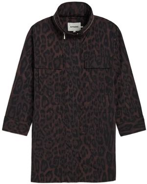 Apparis Chubasquero Bea con estampado de leopardo - Negro
