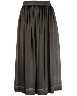 Uma Wang Ruched-Detail Midi Skirt - Gray