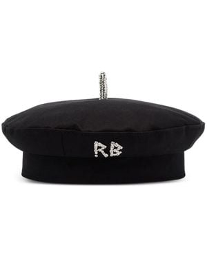 Ruslan Baginskiy Crystal-Embellished Beret - Black