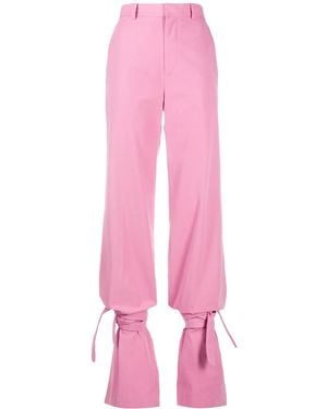 The Attico High-Waisted Tie-Ankle Trousers - Pink