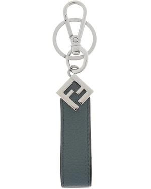 Fendi Llavero Con Detalle Del Logo - Blanco