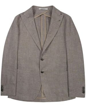 Tagliatore Peak-Lapel Single-Breasted Blazer - Gray