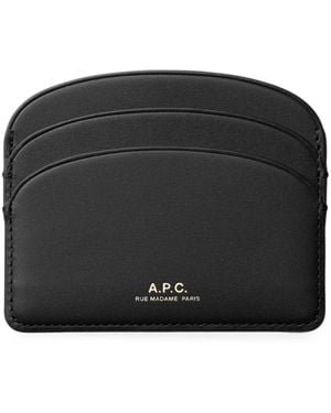 A.P.C. Demi-Lune Logo-Embossed Leather Cardholder - Black