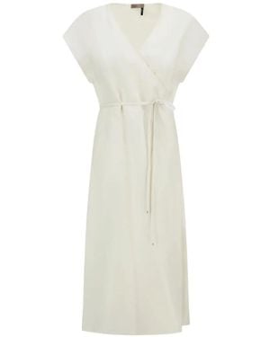 Herno Wrap-Style Midi Dress - White