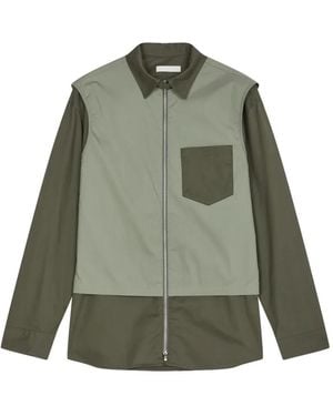 CROQUIS Logo-Print Overshirt - Green