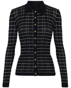 Elisabetta Franchi Square-pattern cardigan - Schwarz