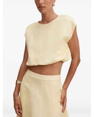 EVER NEW Georgina Bubble-Hem Cropped Top - White