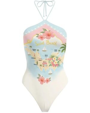 MC2 Saint Barth Meryem Graphic-Print Swimsuit - White