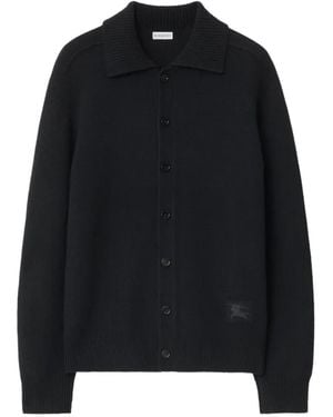 Burberry Collared Cardigan - Black