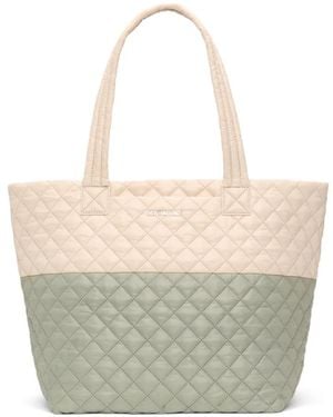 MZ Wallace Medium Buff Metro Tote Deluxe Tote Bag - White