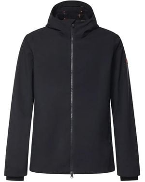 Save The Duck Logo-Patch Hooded Jacket - Blue