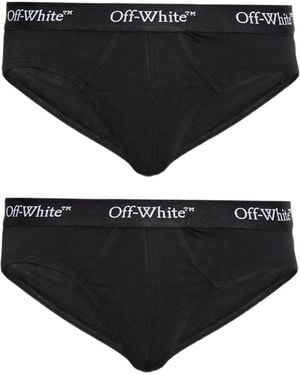 Off-White c/o Virgil Abloh Twee Boxershorts Met Logoband - Zwart