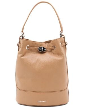 Zanellato Monda leather bucket bag - Neutro