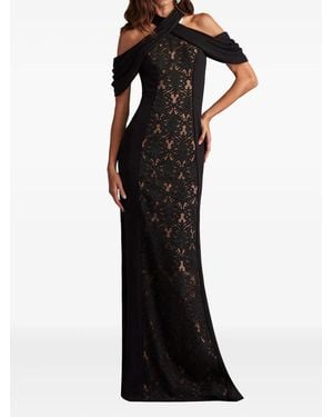 Tadashi Shoji Off-Shoulder Lace-Embroidered Gown - Black