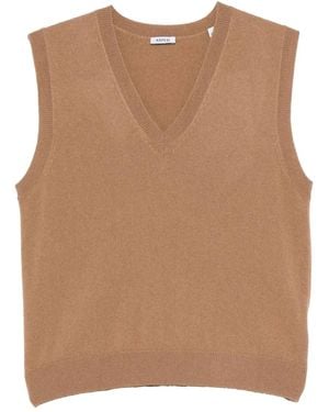 Aspesi V-Neck Sleeveless Jumper - Brown
