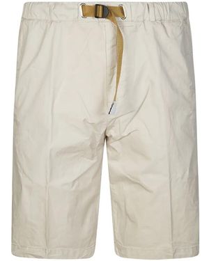White Sand Belted Elasticated-Waist Shorts - White