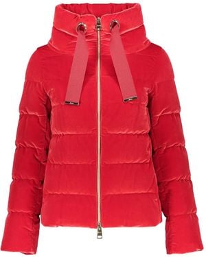 Herno Steppjacke aus Samt mit Stehkragen - Rot