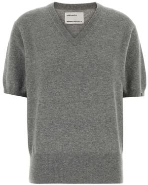 Extreme Cashmere N°490 Martina V-Neck Knit T-Shirt - Grey